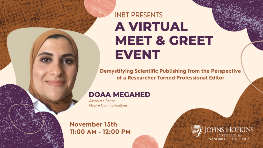Donation pedal Selskabelig Meet and Greet with Nature Communications Editor Doaa Megahed – Johns  Hopkins Institute for NanoBioTechnology