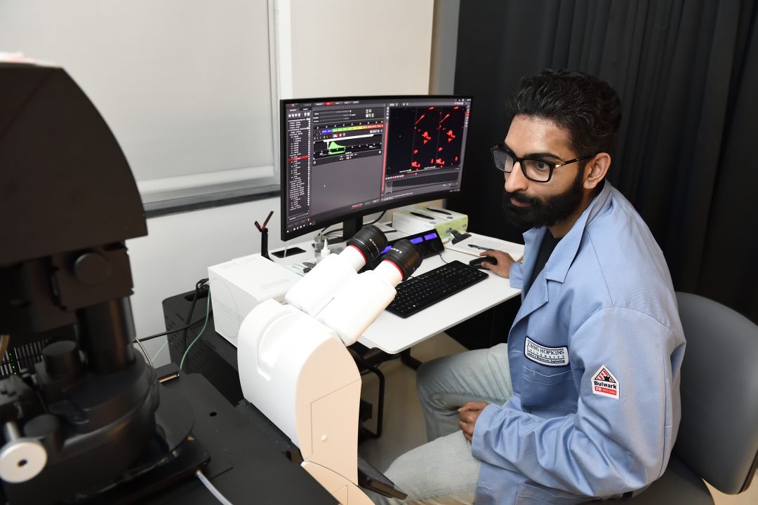 Pratik Kamat working in lab