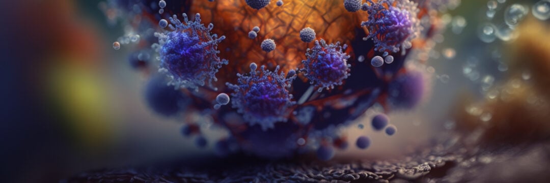 Microscopic view of lipid nanoparticle structure