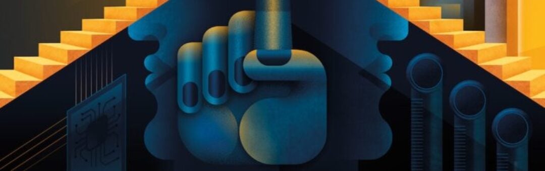 Graphic of a hand with the pointer finger as a light house.